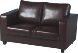 Seconique Tempo Two Seater Sofa In Brown Faux Leather Contemporary And Minimalist - thumbnail 1