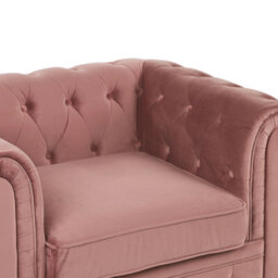 Beliani Armchair Chesterfield Velvet Pink - thumbnail 6