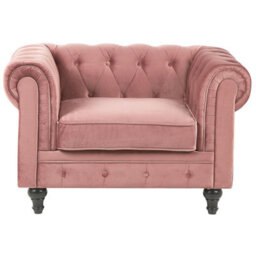 Beliani Armchair Chesterfield Velvet Pink - thumbnail 4