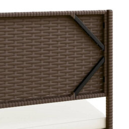 Berkfield Garden Sofa With Table And Cushions L-Shaped Brown Poly Rattan - thumbnail 7