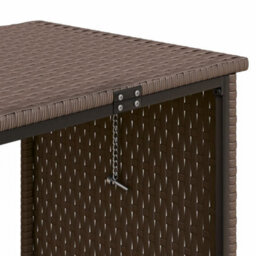 Berkfield Garden Sofa With Table And Cushions L-Shaped Brown Poly Rattan - thumbnail 6