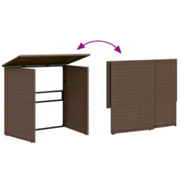 Berkfield Garden Sofa With Table And Cushions L-Shaped Brown Poly Rattan - thumbnail 5
