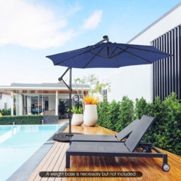 Costway 3 X 3M Cantilever Parasol Backyard Patio Offset Umbrella W/ 32 Solar-Powered Led Lights - thumbnail 3