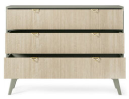 Arte Vibrant Forest Chest Of Drawers H800mm W1060mm D380mm In Green & Oak Scandi - Infuse Your Space With Freshness - thumbnail 2