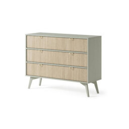 Arte Vibrant Forest Chest Of Drawers H800mm W1060mm D380mm In Green & Oak Scandi - Infuse Your Space With Freshness