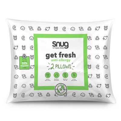 Snug Get Fresh Medium Anti-Allergy Fibres Pillow, Pair Of 2 - image 1