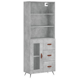 Berkfield Highboard Concrete Grey 69.5X34X180 Cm Engineered Wood - thumbnail 2