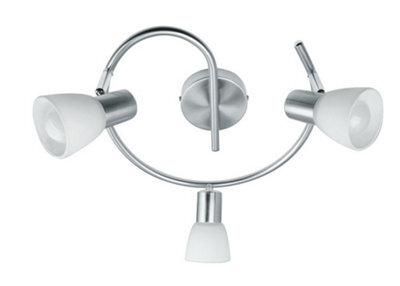 Luminosa Lighting Luminosa Spot 3 Light Multi Arm Semi Flush Ceiling Light Nickel 32X15Cm