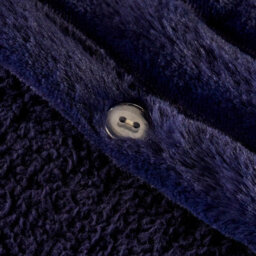 Ohs Ribbed Duvet Cover Faux Fur Winter Warm Bedding Set, Navy - King - thumbnail 4