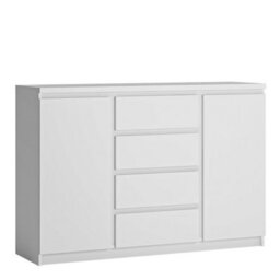 Wyld Haus Hemingway White 2-Door 4-Drawer Gloss Sideboard - thumbnail 2
