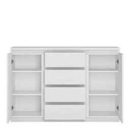 Wyld Haus Hemingway White 2-Door 4-Drawer Gloss Sideboard - thumbnail 3