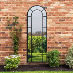 "Mirroroutlet - The Arcus - Black Framed Arched Leaner Garden Wall Mirror 67"" X 24"" (170 X 60 Cm)" - thumbnail 1