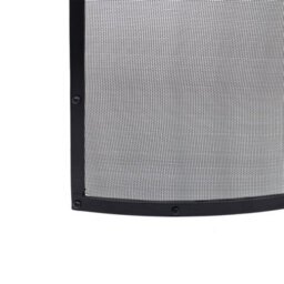 Charles Bentley Hornbeam Fireguard Iron Contemporary Curved Design Black Boarder Silver Mesh - thumbnail 8