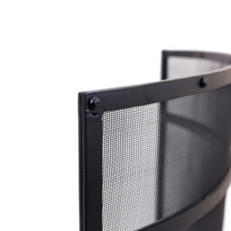 Charles Bentley Hornbeam Fireguard Iron Contemporary Curved Design Black Boarder Silver Mesh - thumbnail 7