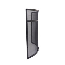 Charles Bentley Hornbeam Fireguard Iron Contemporary Curved Design Black Boarder Silver Mesh - thumbnail 6