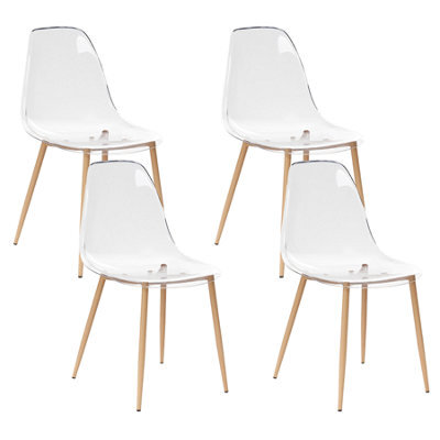 Beliani Set Of 4 Dining Chairs Takilma Transparent - image 1