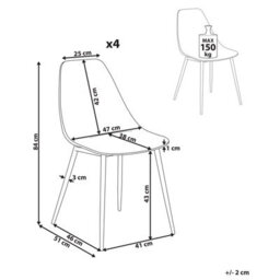 Beliani Set Of 4 Dining Chairs Takilma Transparent - thumbnail 3