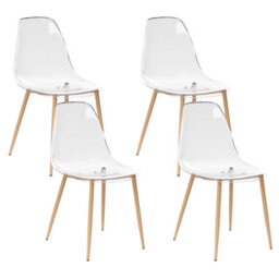 Beliani Set Of 4 Dining Chairs Takilma Transparent - thumbnail 1