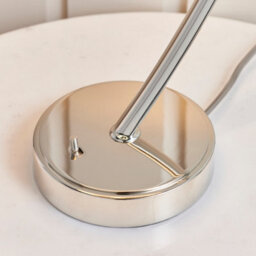 Anson Lighting River Table Light Finished In Bright Nickel Plate And Vintage White Fabric - thumbnail 4