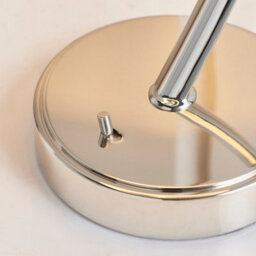 Anson Lighting River Table Light Finished In Bright Nickel Plate And Vintage White Fabric - thumbnail 8
