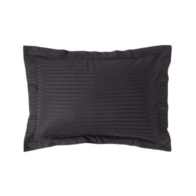 Homescapes Black Egyptian Cotton Satin Stripe Oxford Pillowcase 330 Tc - image 1