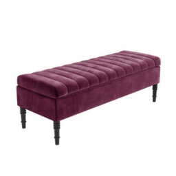 Safar 137Cm Ottoman Storage Bench - Naples Shoe Bench - Purple Lined Upholstery Storage Footstool - thumbnail 4