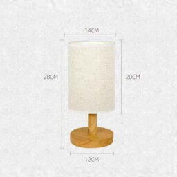 Modern Usb Table Lamp 27Cm Wooden Base Fabric Shade Desk Lamp - thumbnail 2