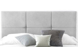 "Slumbre 6-Cube Plush Velvet 4Ft Small Double 20"" Headboard -  Silver"