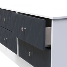 San Jose Ready Assembled Matt Indigo & White No Effect 4 Drawer Wide Chest (H)521mm (W)1146mm (D)395mm - thumbnail 4