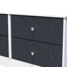 San Jose Ready Assembled Matt Indigo & White No Effect 4 Drawer Wide Chest (H)521mm (W)1146mm (D)395mm - thumbnail 3