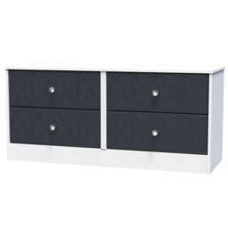 San Jose Ready Assembled Matt Indigo & White No Effect 4 Drawer Wide Chest (H)521mm (W)1146mm (D)395mm - thumbnail 2