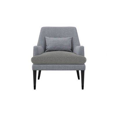 LPD Montana Soft Grey Coloured Linen Blend Accent Chair With Black Wooden Legs - image 1