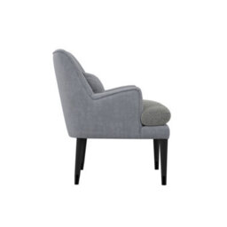 LPD Montana Soft Grey Coloured Linen Blend Accent Chair With Black Wooden Legs - thumbnail 3