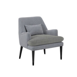 LPD Montana Soft Grey Coloured Linen Blend Accent Chair With Black Wooden Legs - thumbnail 2