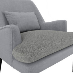 LPD Montana Soft Grey Coloured Linen Blend Accent Chair With Black Wooden Legs - thumbnail 6