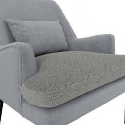 LPD Montana Soft Grey Coloured Linen Blend Accent Chair With Black Wooden Legs - thumbnail 5