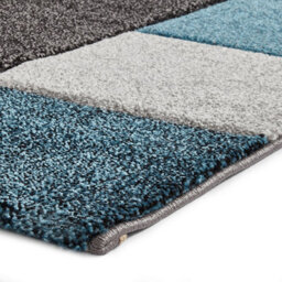 Blue/grey Rug, Modern Geometric Handmade Rug, Stain-Resistant Rug, Blue/grey Rug For Bedroom & Diningroom-60 X 230Cm (Runner) - thumbnail 6