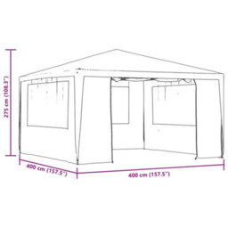 Walplus Professional Party Tent Garden Gazebo Canopy With Side Walls 4X4 M Blue - thumbnail 8