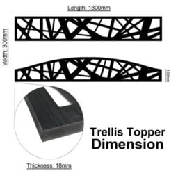 Easycomposite 5Ft Composite Fence Panel & Aluminium Post Sunken In Ground - Greige Boards & Palm Topper Trellis - thumbnail 8
