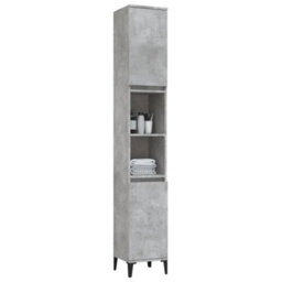 Berkfield Bathroom Cabinet Concrete Grey 30X30X190 Cm Engineered Wood - thumbnail 5