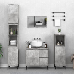 Berkfield Bathroom Cabinet Concrete Grey 30X30X190 Cm Engineered Wood - thumbnail 1