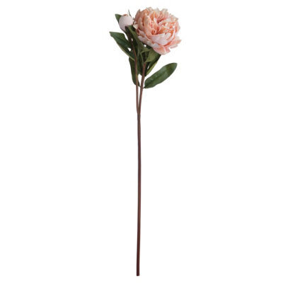 Wyld Haus Set Of 3 Peach Peony Artificial Flower Stems 580mm - image 1