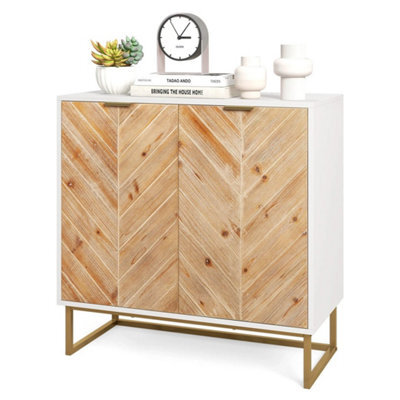 Buffet Cabinet Dining Room Sideboard Cabinet With Storage-White - image 1
