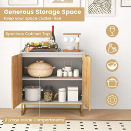 Buffet Cabinet Dining Room Sideboard Cabinet With Storage-White - thumbnail 5