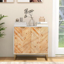 Buffet Cabinet Dining Room Sideboard Cabinet With Storage-White - thumbnail 6
