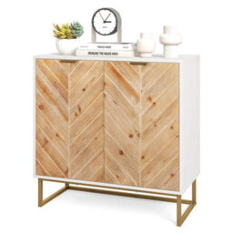 Buffet Cabinet Dining Room Sideboard Cabinet With Storage-White - thumbnail 1