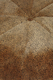 Orsina Leopard Print Pouffe, Round Velvet Footstool With Segmented Design, Luxe Occasional Seating For Living Room - thumbnail 2