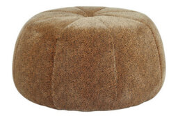 Orsina Leopard Print Pouffe, Round Velvet Footstool With Segmented Design, Luxe Occasional Seating For Living Room - thumbnail 5