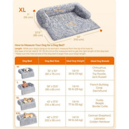 Songmics Generous Dog Sofa Bed, Calming Pet Couch Cover, Extra Large Size For Big Dogs, Grey Ombré - thumbnail 2
