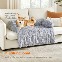 Songmics Generous Dog Sofa Bed, Calming Pet Couch Cover, Extra Large Size For Big Dogs, Grey Ombré - thumbnail 1